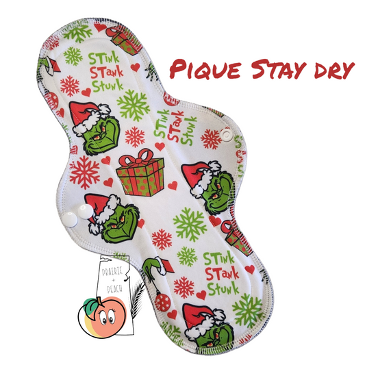 Stink Stank Stunk- Pique Stay Dry Topper, Washable Menstrual Cloth Pad