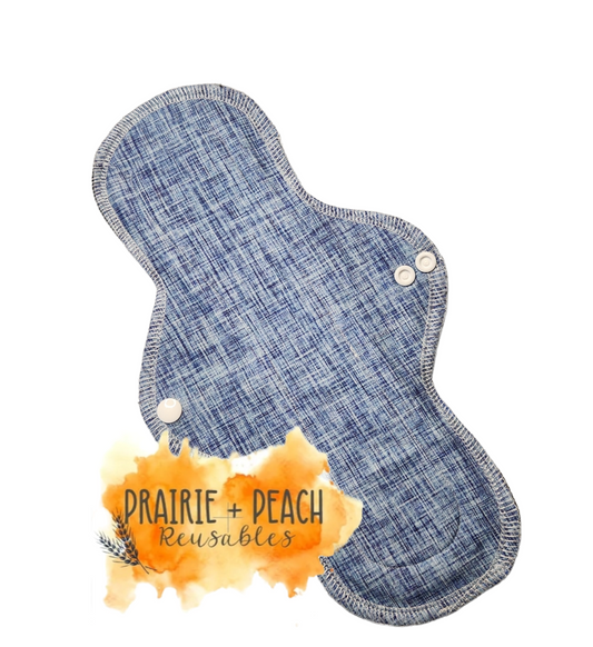 Denim Blue - Cotton Spandex Topper, Washable Menstrual Cloth Pad