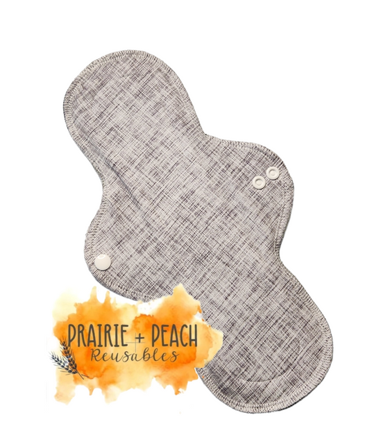 Heather Gray - Cotton Spandex Topper, Washable Menstrual Cloth Pad