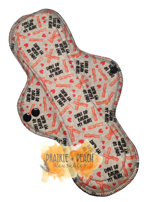 Don't Go Bacon My Heart - Pique Stay Dry Topper, Washable Menstrual Cloth Pad